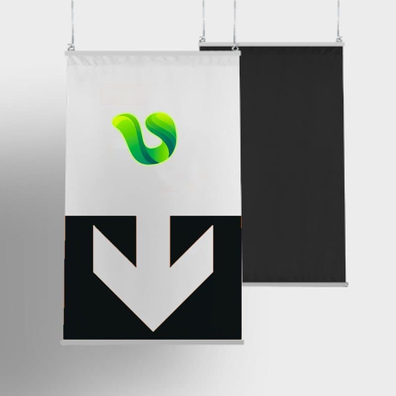 Visuel suspendu tissu